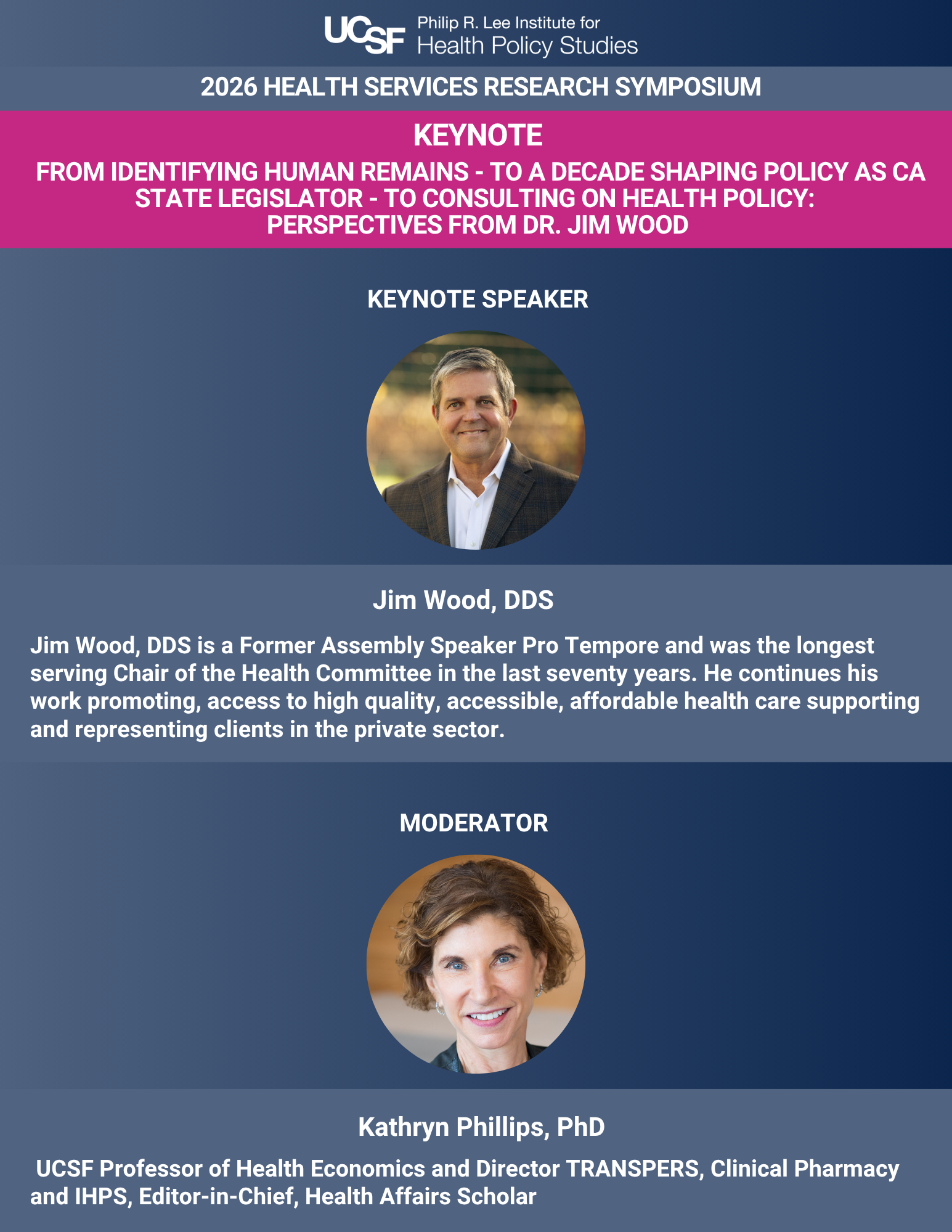 poster for keynote featuring Jim Wood and Kathryn Phillips with photos and short bio
