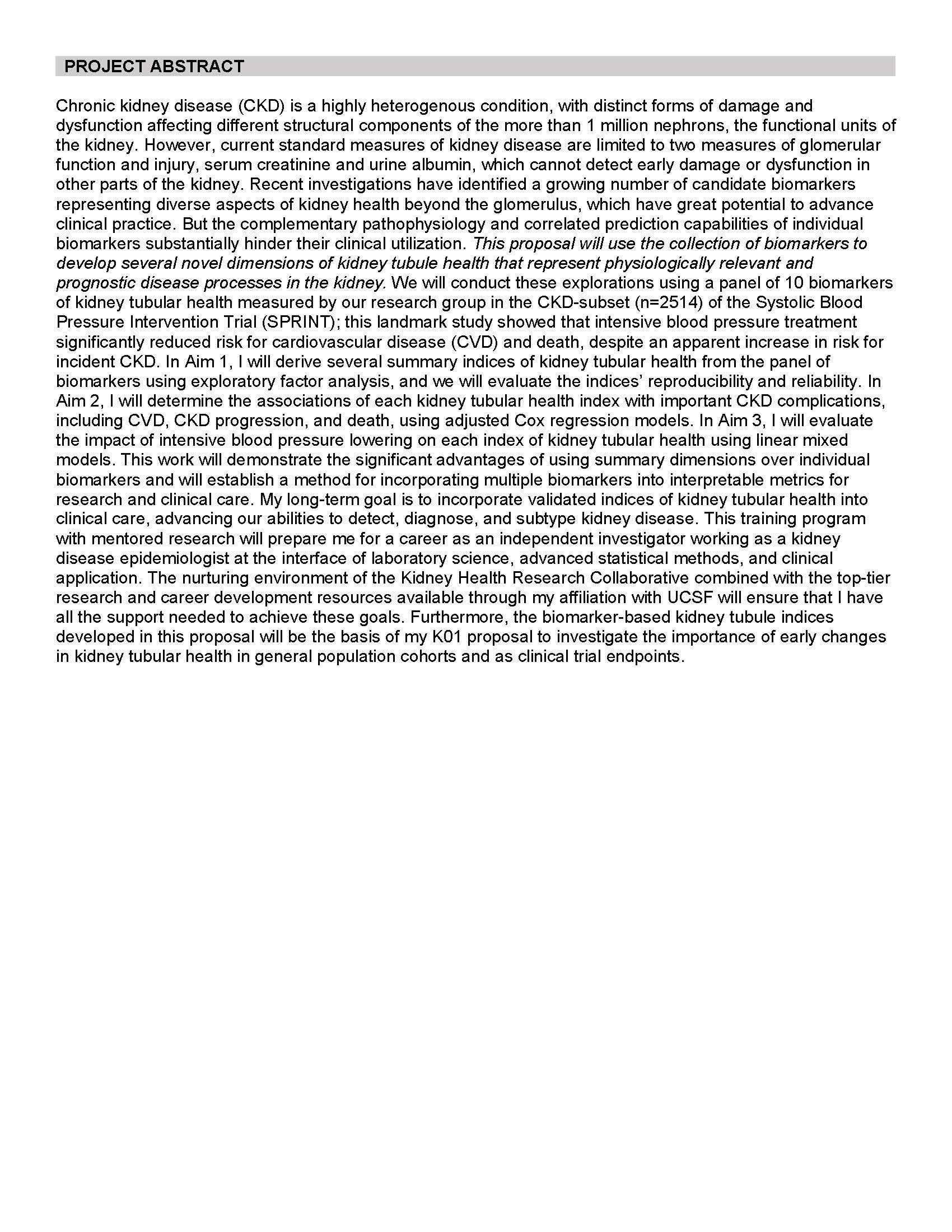Project Abstract