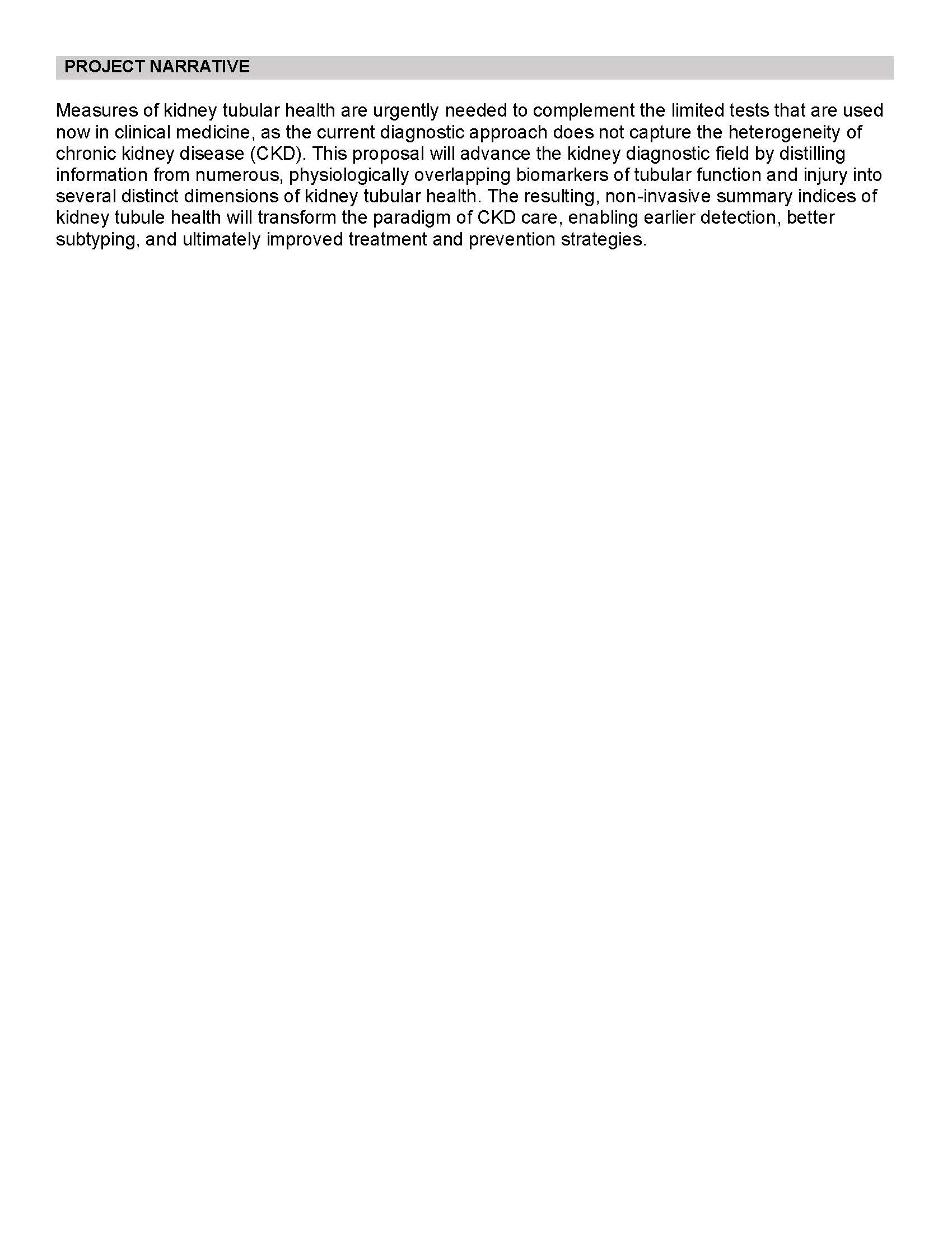 project narrative abstract